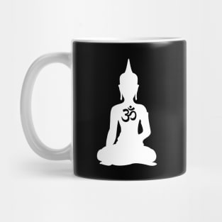 Om White Buddha Mug